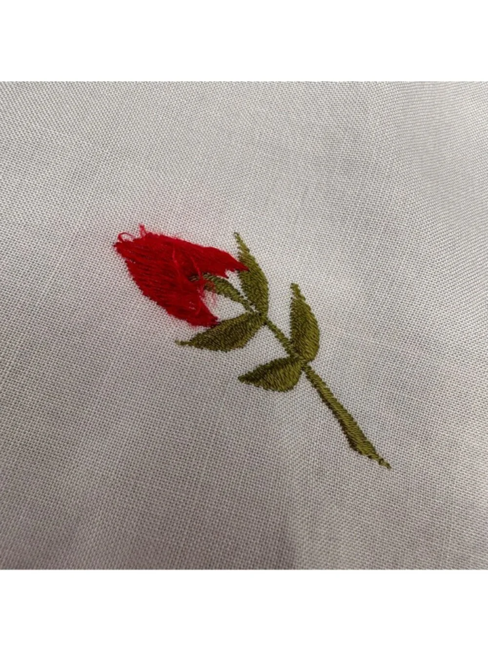 Vintage Rose Scallop Curtain Panels Japan Floral Embroidery Red Pink Melon READ
